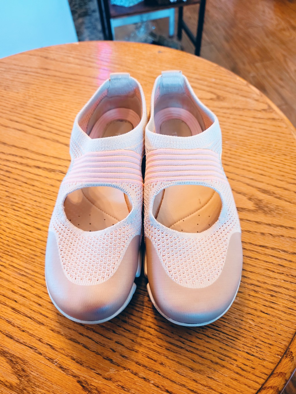 Clarks Trigenic Knit Mary Jane Comfort Shoes Blush Pink Size 7